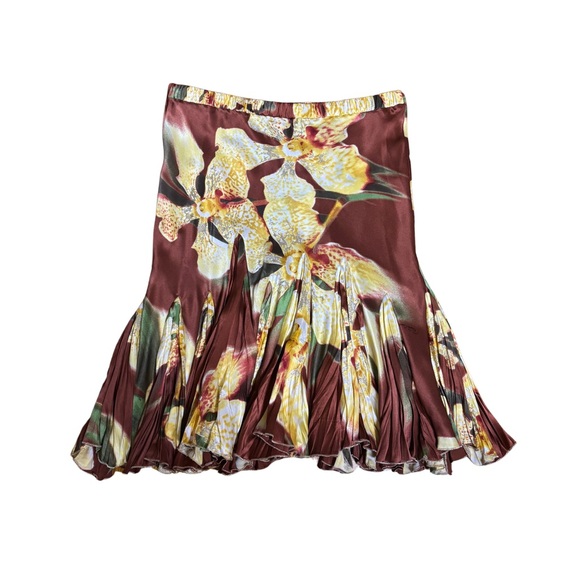 Roberto Cavalli SS2004 Orchid Print Silk Skirt - Picture 3 of 6